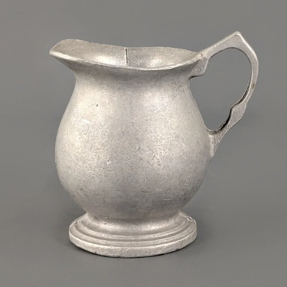Vintage Pewter Mini Creamer Pitcher 3.5 Inch Small Silver Tone Jug